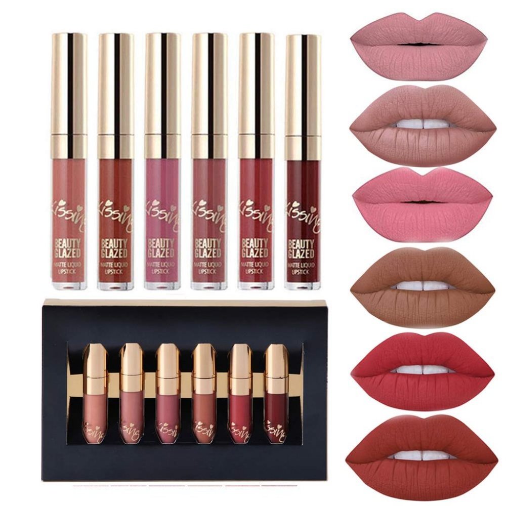 6 PcsVelvety Liquid Lipstick Matte Waterproof